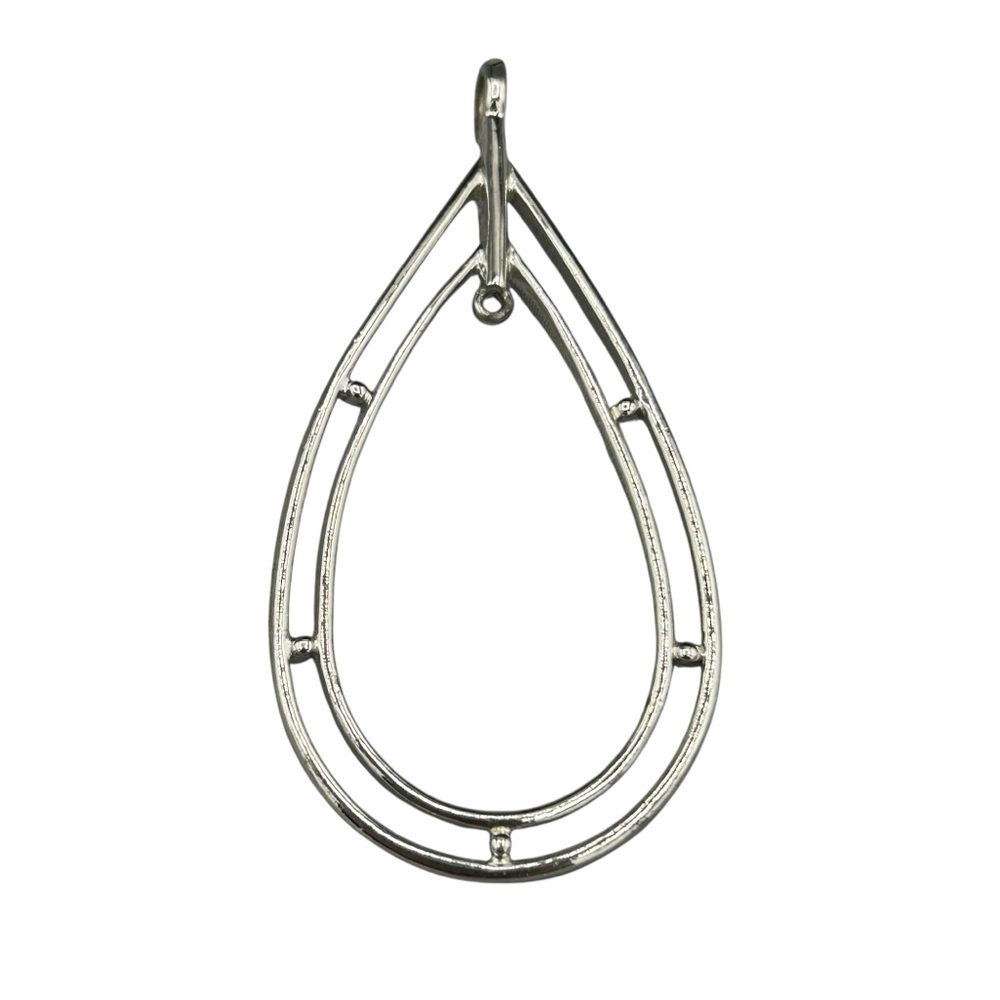 Vintage Sarah Coventry Silver Tone Teardrop Pendant Enhancer Frame - Picture 3 of 8